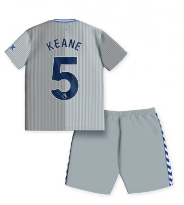 Everton Michael Keane #5 Tercera Equipación Niños 2023-24 Manga Corta (+ Pantalones cortos)